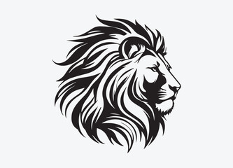 Hand drawn animal lion silhouette