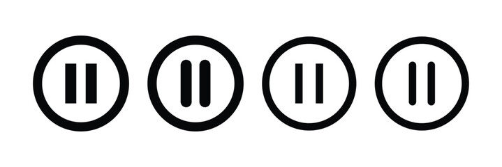 Pause icon set vector illustration.