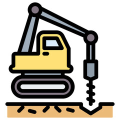 Drill Outline Color Icon