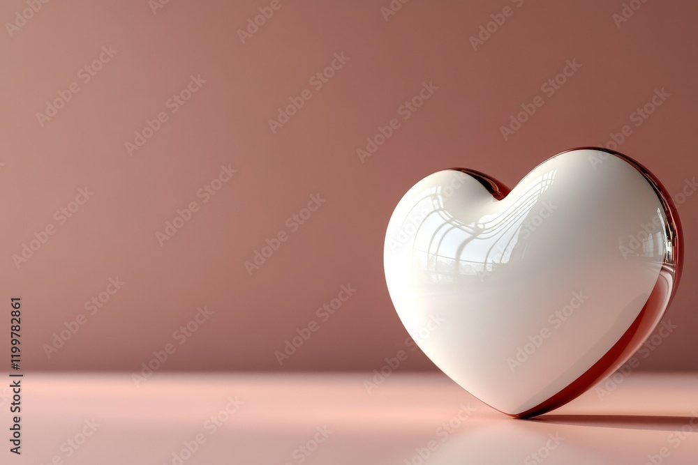 Aufkleber heart-shaped decorative object resting on a soft pink surface in a well-lit environment with soft re