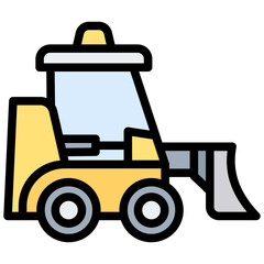 Bulldozer Outline Color Icon