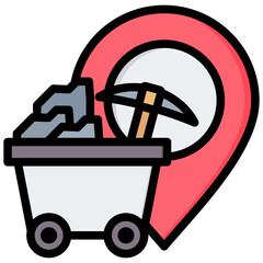 Quarrying Site Outline Color Icon