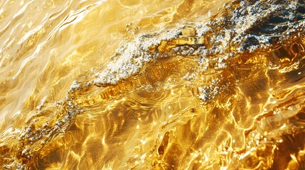 Golden sunlight reflecting on tranquil water surface in a mesmerizing natural setting