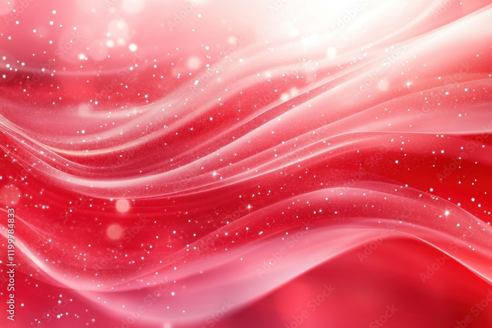 Poster elegant red waves with sparkling elements