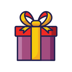 Gift box icon flat trendy style. Vector illustration on white background.