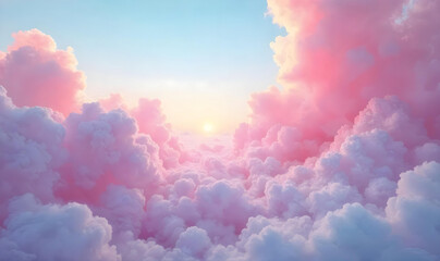 Fototapeta premium surreal and dreamlike, saturated, pastel, dreamy atmosphere, liquid psychedelic, Photorealistic style clouds
