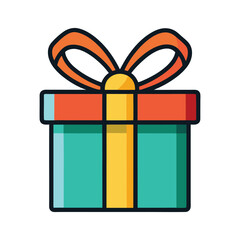 Gift box icon. Gift wrapping symbol. Surprising gift box signs, vector illustration