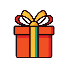 Present gift box icon. Present gift icon illustration vector symbol isolated.