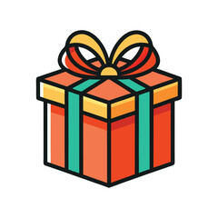 Present gift box icon.  Gift wrapping symbol. Surprising gift box signs, vector illustration
