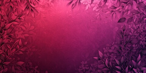 High-detail Valentine's Day background with a gradient of magenta and blush tones, featuring light floral imprints and open copy space in the lower third.