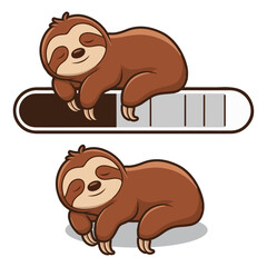  sloth clipart vector © Pushpa