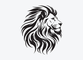 Hand drawn animal lion silhouette
