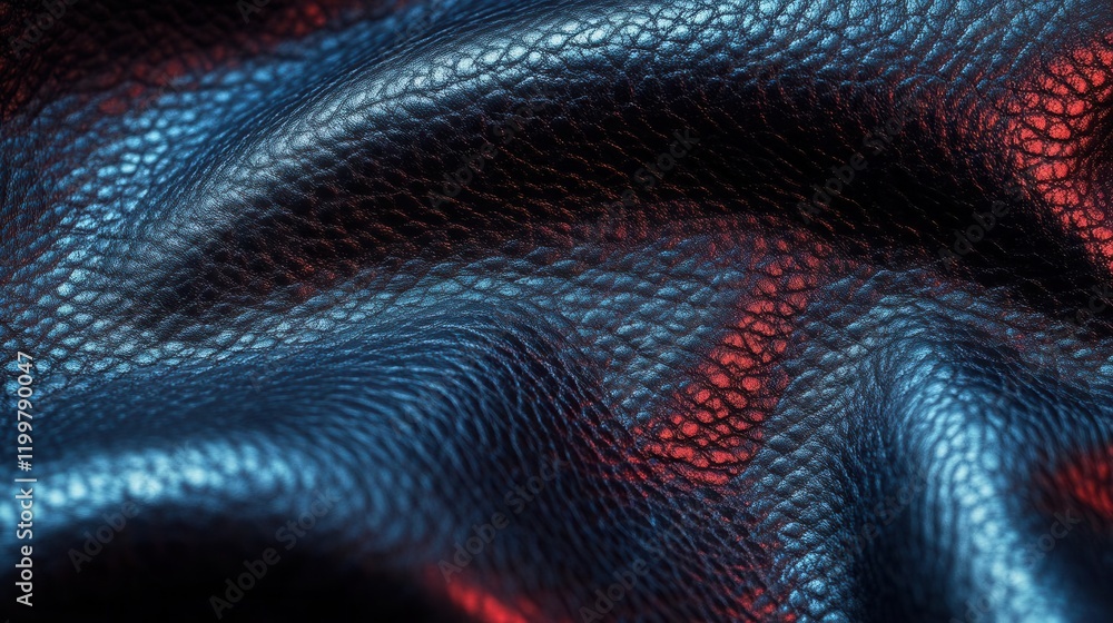 Aufkleber a close-up of textured fabric showcasing a blend of blue and red colors, emphasizing the intricate p