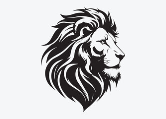 Fototapeta premium Hand drawn animal lion silhouette