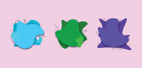 Abstract vector banner. Bagdes template. Modern design. Dynamic liquid banner shape. Minimal curved design.