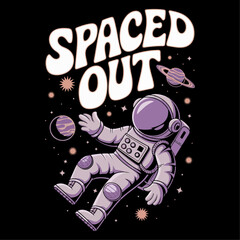 spaced out vector illustration for t-shirt design