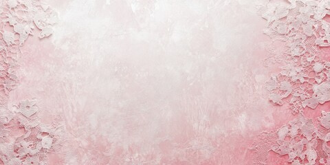 Fototapeta premium Subtle Valentine's Day background with soft pink hues and barely visible lace textures, leaving a spacious copy space at the center. 