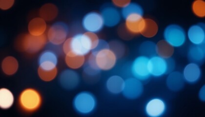 Fototapeta premium Vibrant Bokeh Lights in Blue and Orange, Blurred Background