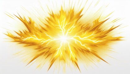 Fototapeta premium bright yellow lightning light effect on a white background