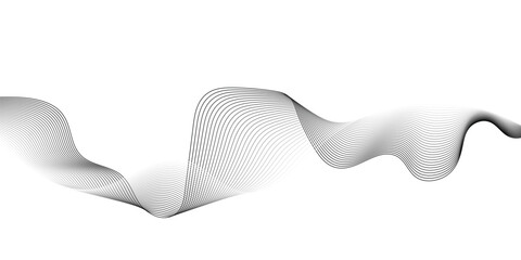 Fototapeta premium Abstract vector modern background with grey wavy lines and particles. 