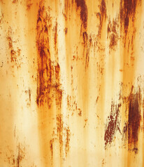 Yellow painted rusty metal wall background
