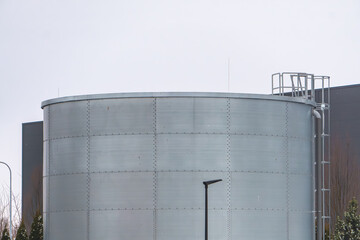 fire protection tank on the premises of the production plant. huge water tank.