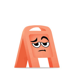 tired floor sign mascot vector illustrations. fun and playful concept. job, tools, building, workers, safety, city, construction equipment, renovation and restoration themes