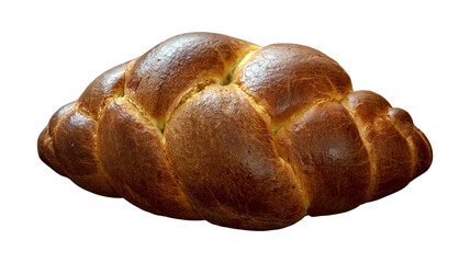 Easter greek tsoureki braid, sweet bread brioche isolated on white transparent