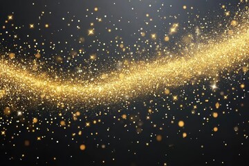 Elegant shimmering gold splashes: vibrant festive decorations with dazzling glitter backdrop for celebrations and joyful occasions. Brighten events with radiant golden details and confetti