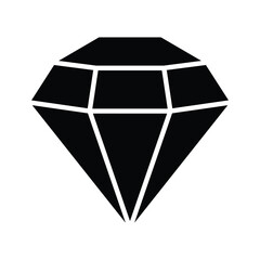 Fototapeta premium Vector diamond icon in black. Diamond icon vector design template simple and clean. Diamond icon jewel symbol logo template illustration on white background.