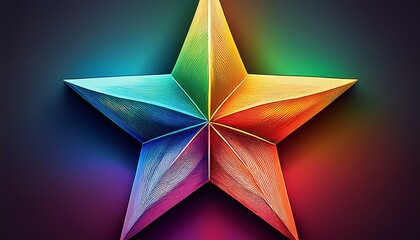 five pointed star with each point a different color of the rainbow creating a vibrant and dynamic design