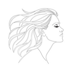 Elegant Female Line Art Portrait