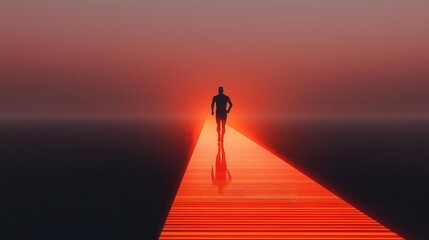 silhouette of person standing on top of the mountain