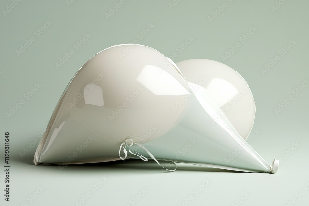 Poster unique artistic representation of a modern sculpture featuring soft curves and glossy surfaces in a 