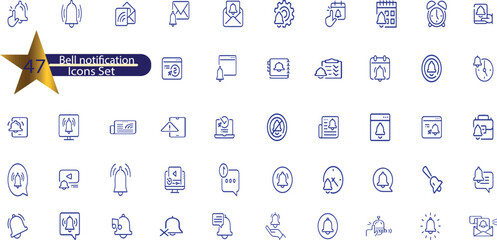 Simple Set of Notification Related Vector Line Icons