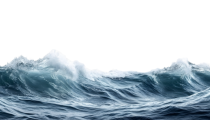 sea wave isolated on transparent background cutout