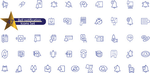 Simple Set of Notification Related Vector Line Icons