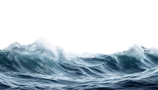 sea wave isolated on transparent background cutout