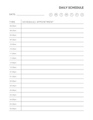 Black and White Minimalist Daily Scheduler Planner - 1