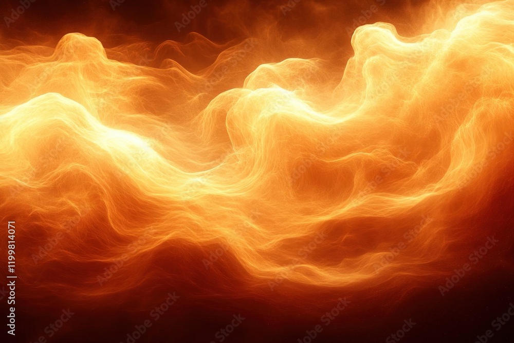 Poster abstract fiery waves background with golden glow and dynamic motion