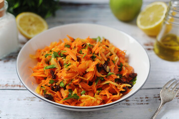 A bowl with traditional Polish carrot salad © nastyakamysheva
