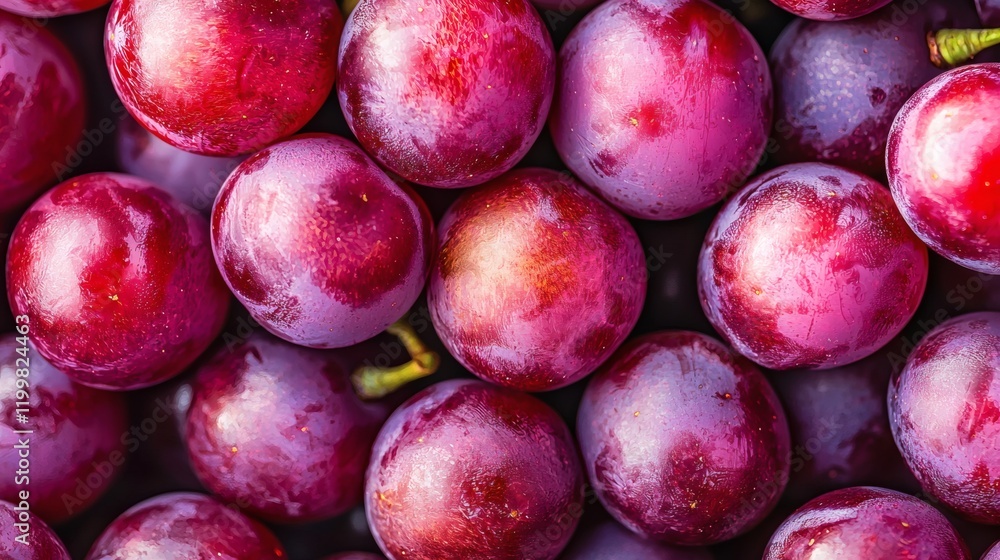 Poster isolated of a bunch of red grapes with vibrant hues arranged neatly on a seamless white surface stoc