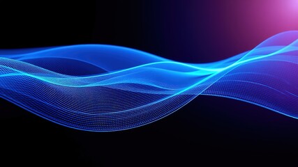 Fototapeta premium Blue Wave Abstract Background, Dynamic Curve Design, Modern Art, Geometric Patterns, AI Generated Image