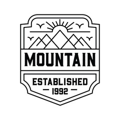 Adventure mountain vintage style logo design