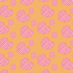 seamless pattern with hearts yellow background