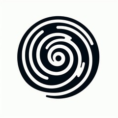 Naklejka premium A single spiral with a dot in the center