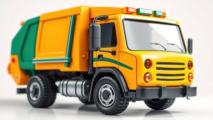Cute Garbage Truck, Bright Colors, Sharp Focus,  Playful Design