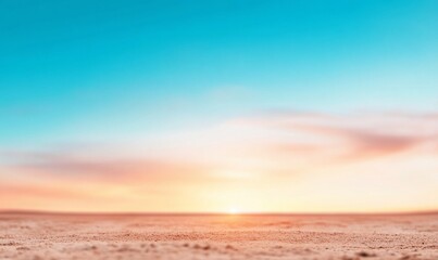 Obraz premium Sunset over sandy desert landscape.