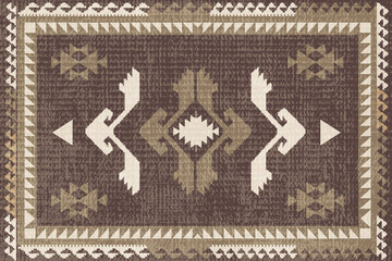 Obraz premium Kilim and Navajo Carpet modern Pattern with trending colors in high resolution 