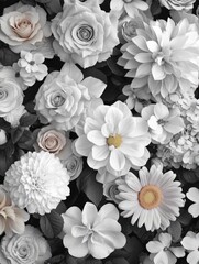 Black and White Flowers